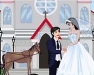 Bride and groom kissing online