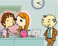Kissing during work online csókolózós játék